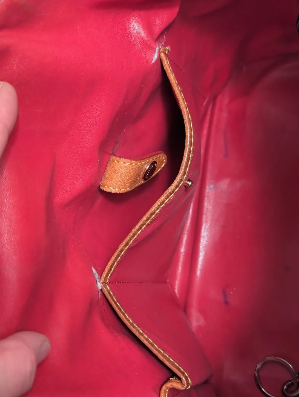 Dooney & Bourke Red Pebbled Leather Domed Satchel